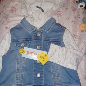 Levi's Kids Blue Denim Jacket with White Sleeves